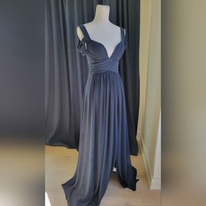 BARIANO | Ocean of Elegance Navy Blue Maxi Dress